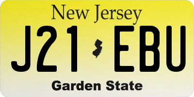 NJ license plate J21EBU