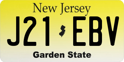 NJ license plate J21EBV