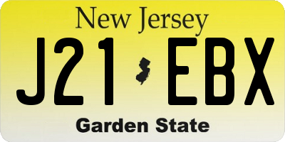 NJ license plate J21EBX