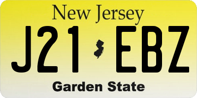 NJ license plate J21EBZ