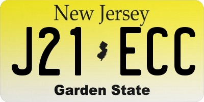 NJ license plate J21ECC