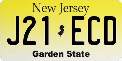 NJ license plate J21ECD