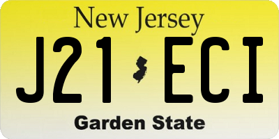 NJ license plate J21ECI