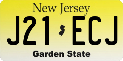 NJ license plate J21ECJ