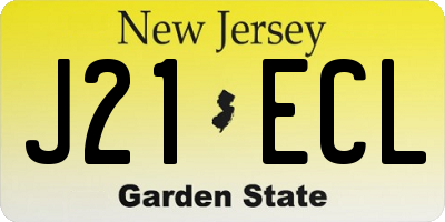 NJ license plate J21ECL