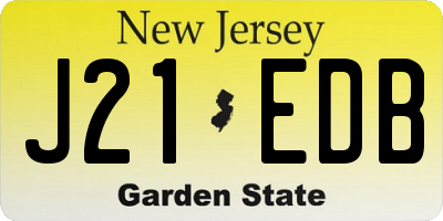 NJ license plate J21EDB