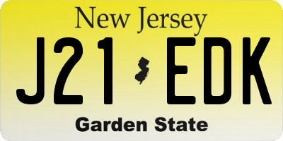 NJ license plate J21EDK