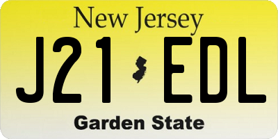 NJ license plate J21EDL