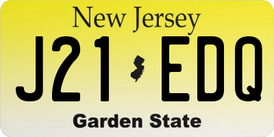 NJ license plate J21EDQ