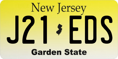 NJ license plate J21EDS