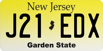 NJ license plate J21EDX