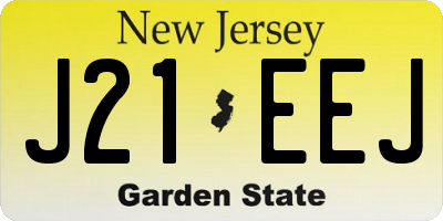 NJ license plate J21EEJ