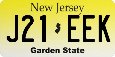 NJ license plate J21EEK