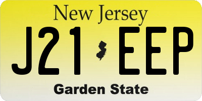 NJ license plate J21EEP