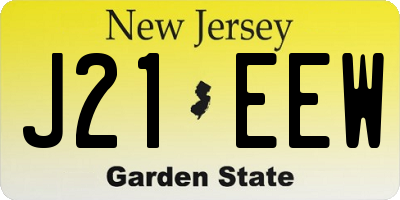 NJ license plate J21EEW