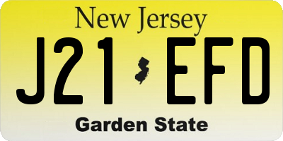 NJ license plate J21EFD