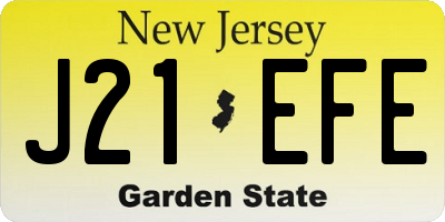 NJ license plate J21EFE