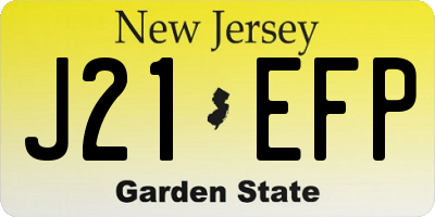 NJ license plate J21EFP