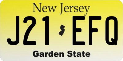NJ license plate J21EFQ