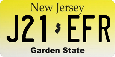 NJ license plate J21EFR