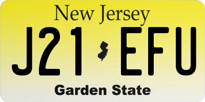 NJ license plate J21EFU