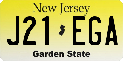 NJ license plate J21EGA