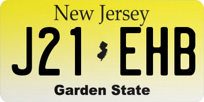 NJ license plate J21EHB