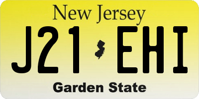 NJ license plate J21EHI