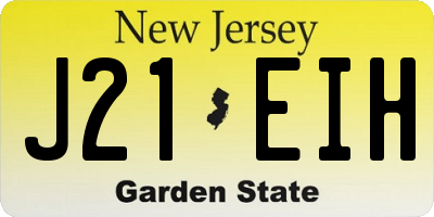 NJ license plate J21EIH
