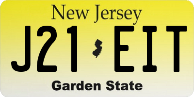 NJ license plate J21EIT