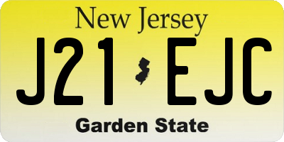 NJ license plate J21EJC