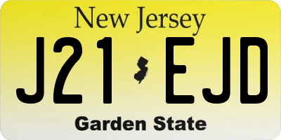 NJ license plate J21EJD
