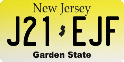 NJ license plate J21EJF