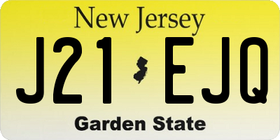 NJ license plate J21EJQ
