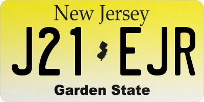NJ license plate J21EJR