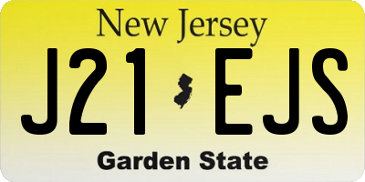 NJ license plate J21EJS