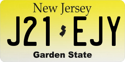 NJ license plate J21EJY