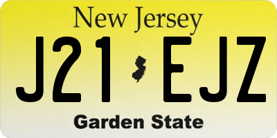 NJ license plate J21EJZ