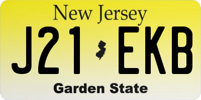 NJ license plate J21EKB