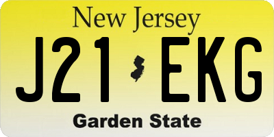 NJ license plate J21EKG