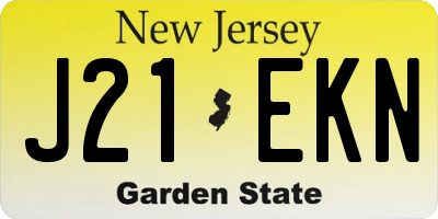 NJ license plate J21EKN