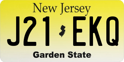 NJ license plate J21EKQ
