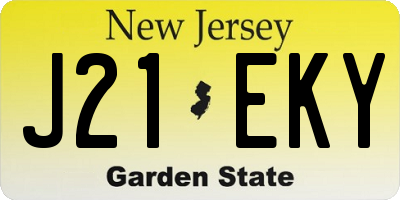 NJ license plate J21EKY