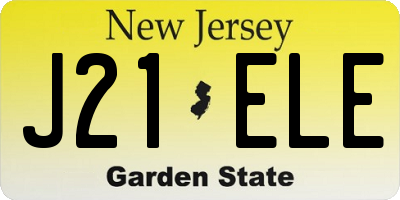 NJ license plate J21ELE