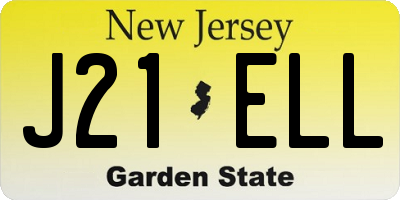NJ license plate J21ELL