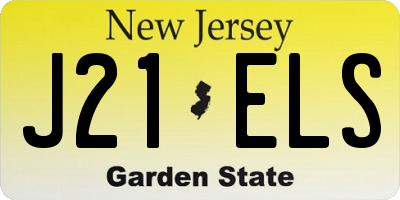 NJ license plate J21ELS