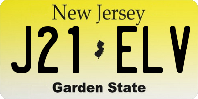 NJ license plate J21ELV