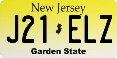 NJ license plate J21ELZ
