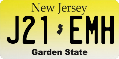 NJ license plate J21EMH