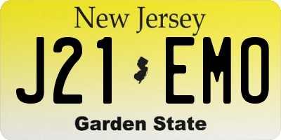NJ license plate J21EMO